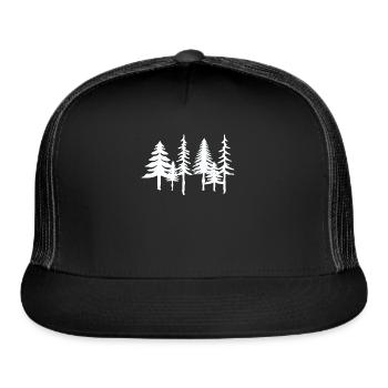 Pine Tree - adventure - Trucker Hat - black/black - Front