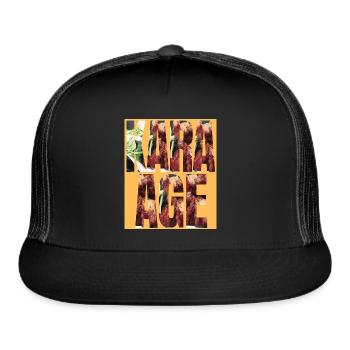 KARAAGE - Trucker Hat - black/black - Front