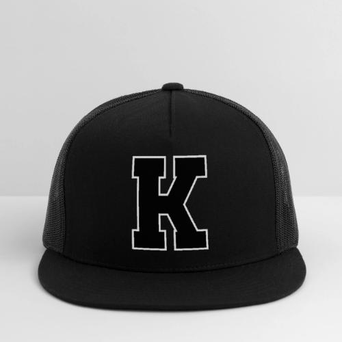 Varsity Letter K Collegiate Font Design - Trucker Hat