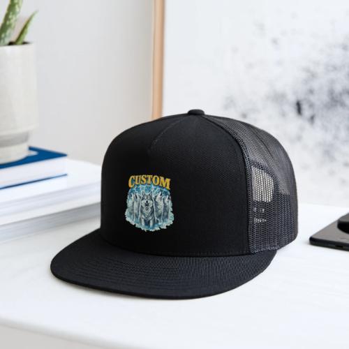 Custom Wolf Pack Howling Moon Vintage Wilderness - Trucker Hat