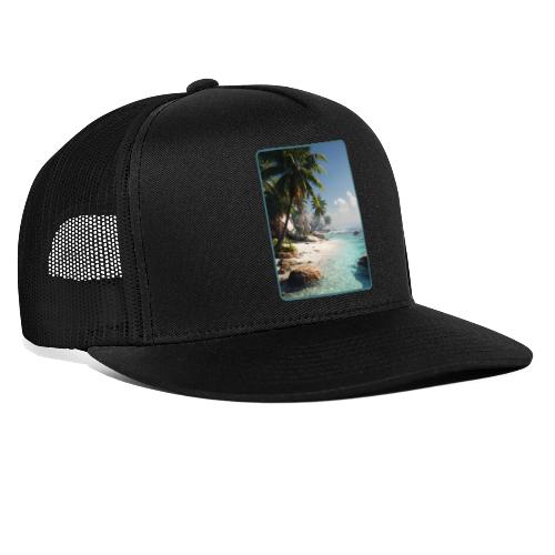 Tropical Beach Paradise Palm Design - Trucker Hat