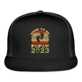 Soon to Be Papaw 2023 - Trucker Hat - black/black - Front