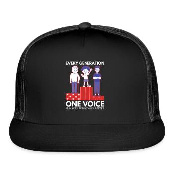 Every generation one voice US election design - Trucker Hat - black/black - Front