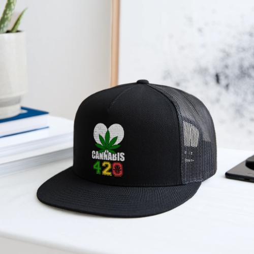 Sidesplitting 420 Love Herb Weed Marijuana Design - Trucker Hat