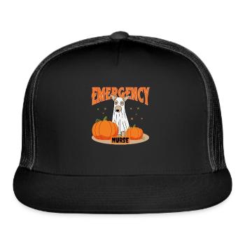 Emergency nurse Halloween party gift for dog lover - Trucker Hat - black/black - Front