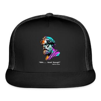 Ehh Good Enough Meh, Mediocrates - Trucker Hat - black/black - Front