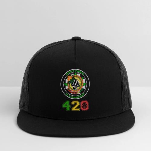 Playful 420 On Fire Organic Weed Marijuana Design - Trucker Hat