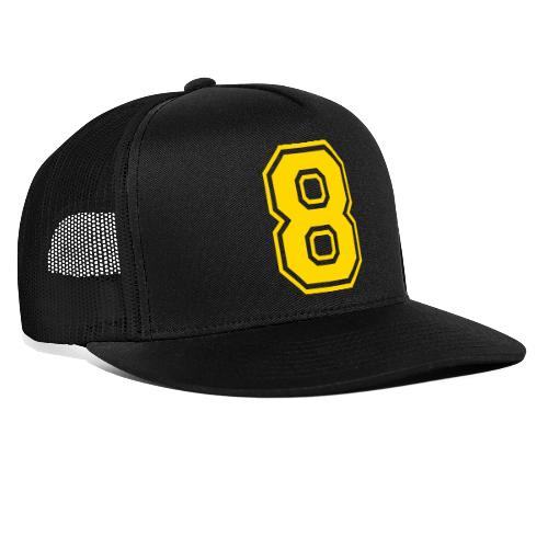 Number 8 in a classic athletic collegiate font - Trucker Hat