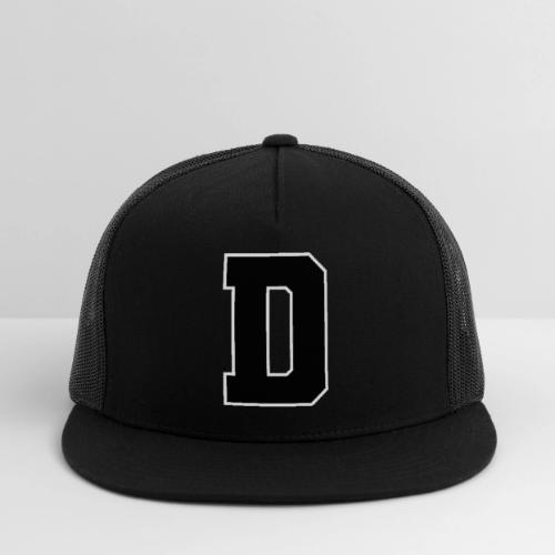 Varsity Letter D Athletic Alphabet Design - Trucker Hat