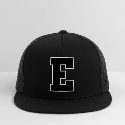 Varsity Letter E Collegiate Font Graphic - Trucker Hat