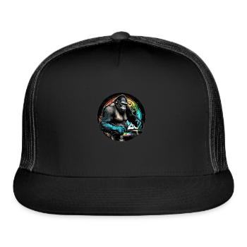 gorilla dj - Trucker Hat - black/black - Front
