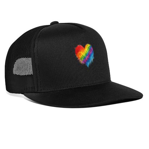 Watercolor Rainbow Pride Heart - LGBTQ LGBT Pride - Trucker Cap
