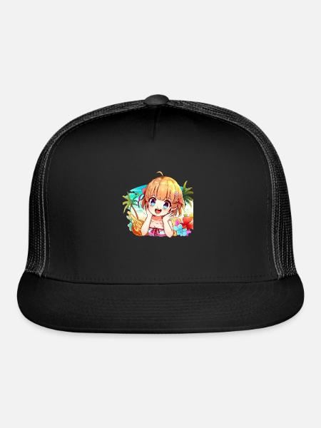 Cute Summer Girl - Trucker Hat - black/black