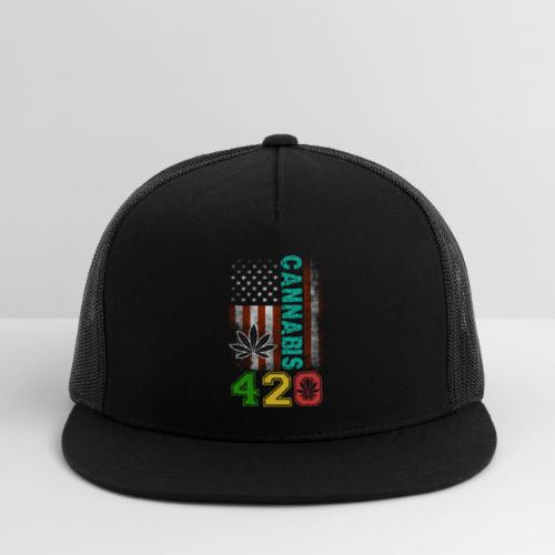 Amusing 420 American Herb Weed Marijuana Design - Trucker Hat