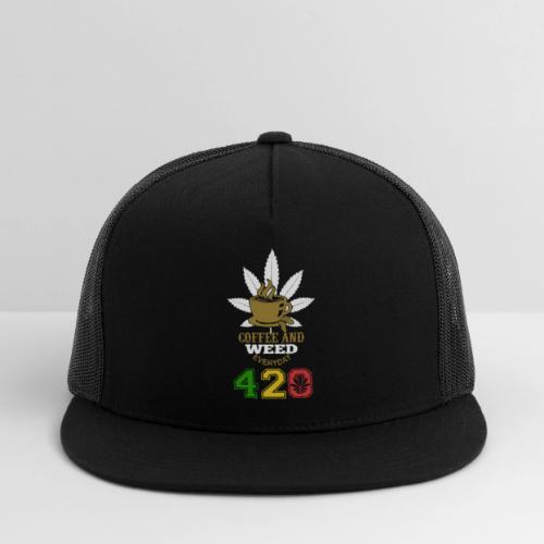 2024 420 Coffee & Smoke Weed Marijuana Design - Trucker Hat