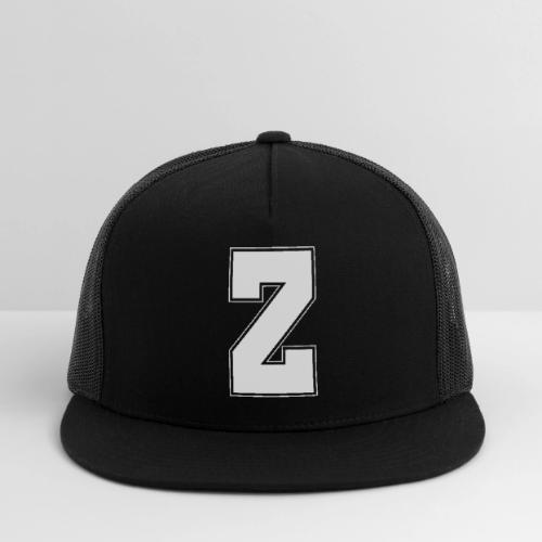 White Letter Z – Varsity Alphabet Monogram - Trucker Hat