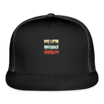 Mallorca Spain Majorca Artistic Vacation Souvenir - Trucker Hat - black/black - Front