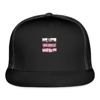 Majorca Spain Mallorca Vacation Souvenir Abstract - Trucker Hat - black/black - Front