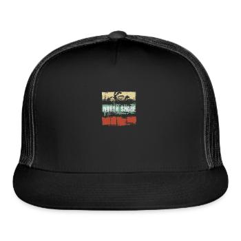 North Shore Oahu Hawaii Artistic Vacation - Trucker Hat - black/black - Front