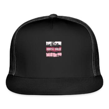 North Shore Oahu Hawaii Vacation Souvenir - Trucker Hat - black/black - Front