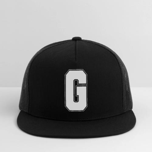 White Letter G – Varsity Alphabet Monogram - Trucker Hat