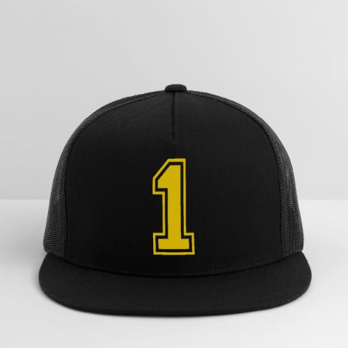 Number 1 in a classic athletic collegiate font - Trucker Hat