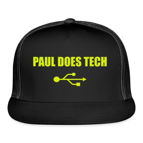 Paul Does Tech Yellow Logo With USB (MERCH) - Trucker Cap