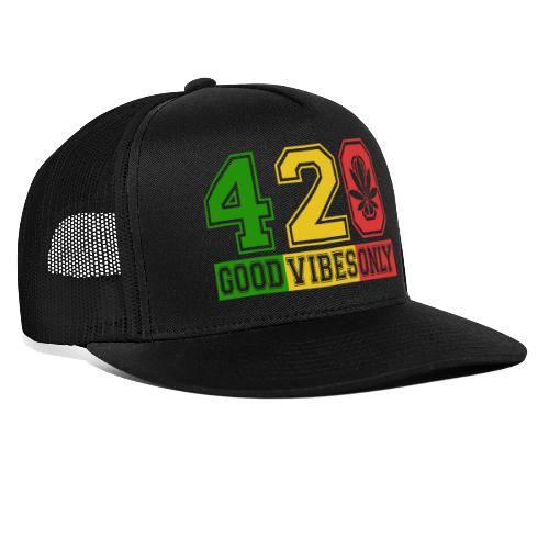 Witty 420 GoodVibes Herb Weed Marijuana Design - Trucker Hat