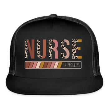 Nurse Loading Nurse In Progress Future Nurse - Trucker Hat - black/black - Front