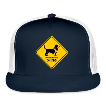 Sign "Basset Hound X-ING" - Trucker Hat - navy/white - Front
