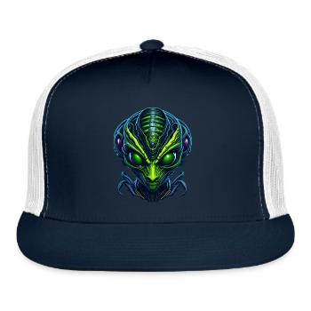 Alien Head - Trucker Hat - navy/white - Front