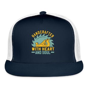 Handyman Handcrafter - With Heart And Soul Saying - Trucker Hat - navy/white - Front