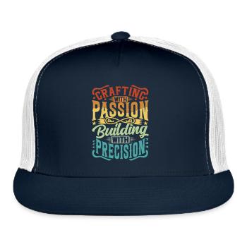 Handyman Handcrafter - Crafting With Passion - Trucker Hat - navy/white - Front