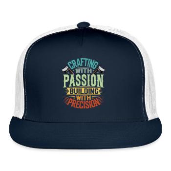 Handyman Handcrafter - Crafting With Passion - Trucker Hat - navy/white - Front