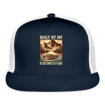 Boat Builder Top - Funny Boat Saying - Trucker Hat - navy/white - Front