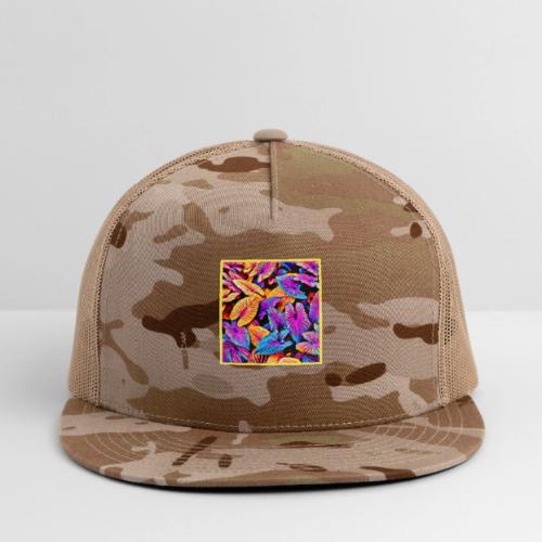 Captivating Neon Elegance Leaf Pattern - Trucker Hat
