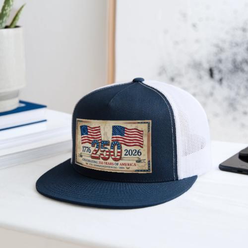 USA 250th Anniversary Flags Emblem - Trucker Hat