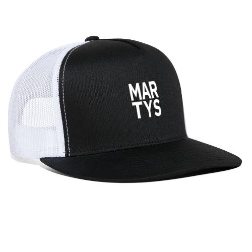 martys white block front only - Trucker Cap