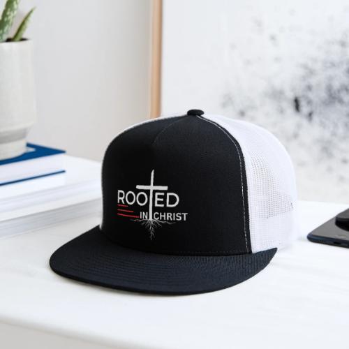 Rooted in Christ (white) - Colossians 2:7 - Trucker Hat