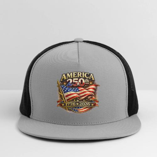 American Flag 250th Anniversary Design | USA - Trucker Hat