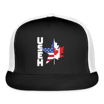 American Canadian Flag Of Canada USEH - Trucker Hat - black/white - Front