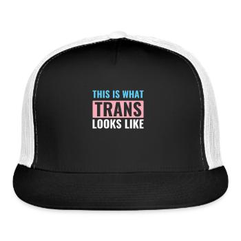 Transgender LGBT Trans This is What Trans Looks - Trucker Hat - black/white - Front