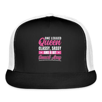 One Legged Queen Amputee Handicap Women - Trucker Hat - black/white - Front