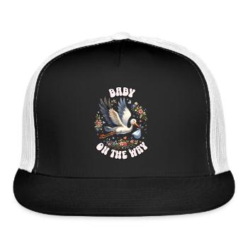 Expectant Mother Stork Brings The Beautiful News - Trucker Hat - black/white - Front