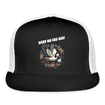 Expectant Mother Stork Brings The Beautiful News - Trucker Hat - black/white - Front