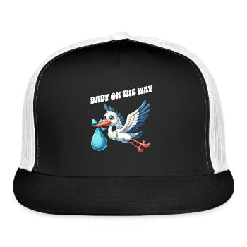 Expectant Mother Stork Brings The Beautiful News - Trucker Hat - black/white - Front