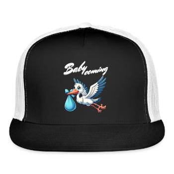 Expectant Mother Stork Brings The Beautiful News - Trucker Hat - black/white - Front