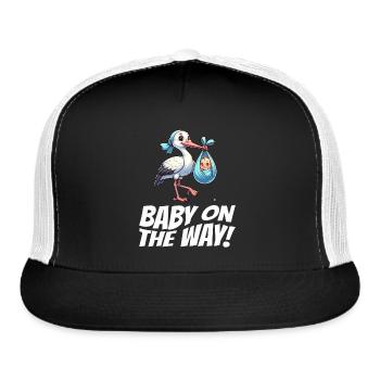 Expectant Mother Stork Brings The Beautiful News - Trucker Hat - black/white - Front