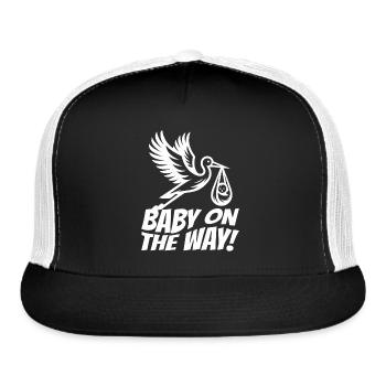 Expectant Mother Stork Brings The Beautiful News - Trucker Hat - black/white - Front