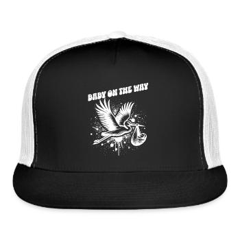 Expectant Mother Stork Brings The Beautiful News - Trucker Hat - black/white - Front